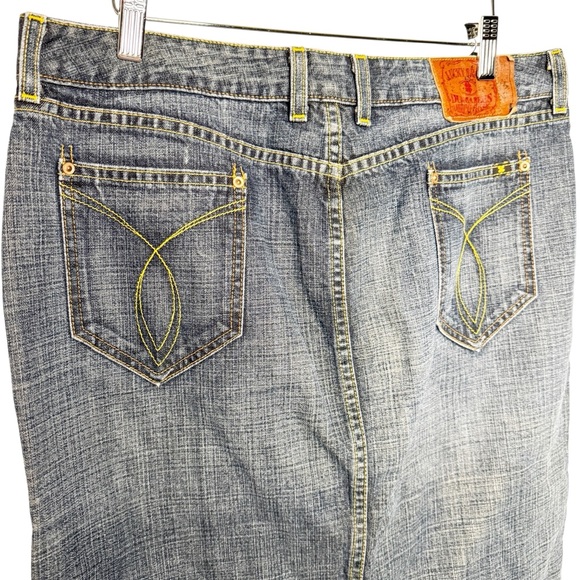 LUCKY BRAND VINTAGE DENIM MIDI SKIRT Y2K 2000’s SZ 14/32 - Picture 7 of 10